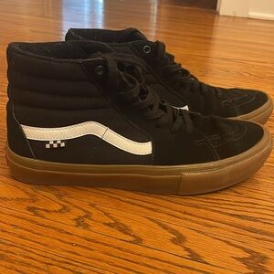 Vans Sk8-Hi Shoe Mens 10.5 Black Suede + Canvas